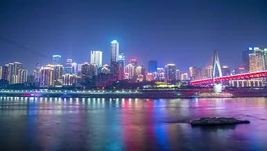 8K延时重庆渝中CBD长江轮船城市夜景视频的预览图